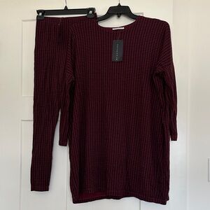 BryanWalker Maroon Houndstooth Top XXS and Bottom XS